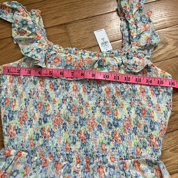 NWT Old Navy Ruffled Smocked Bodice Floral Maxi Dress Womens M Tall Tiered Boho - Picture 9 of 11